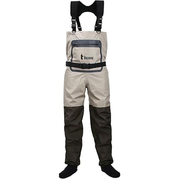 Men's Waterproof Stockingfoot Fishing Chest Waders 3-Ply Breathable, Size XL - Picture 1 of 7